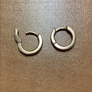 Solid 14k rose gold hoops